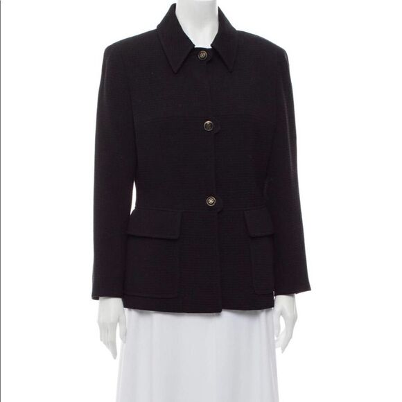 Celine Paris vintage AUTHENTIC Luxury 42 Evening Jacket w/ Celine Logo Buttons - Picture 1 of 11